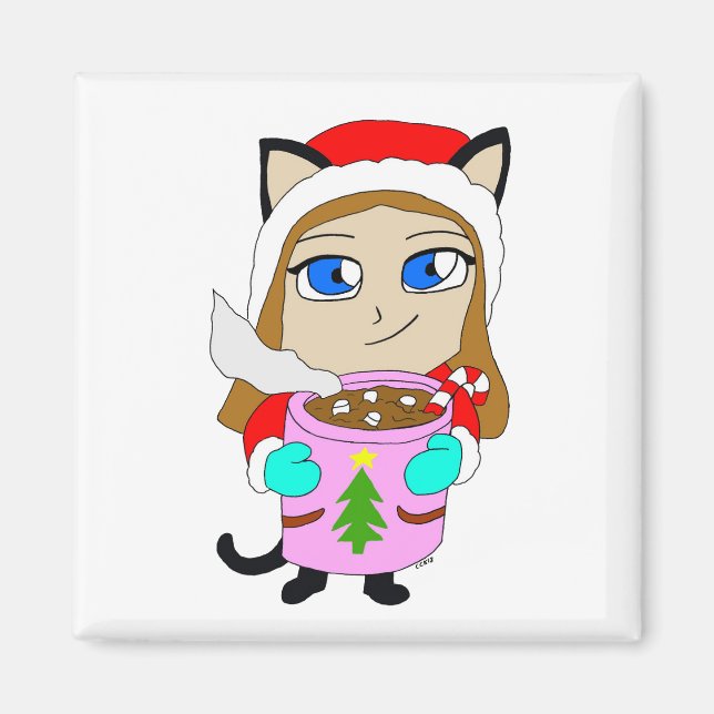chibi catgirl   magnet (Front)