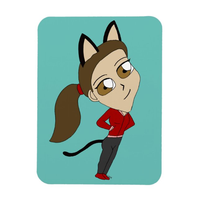 chibi catgirl magnet (Vertical)
