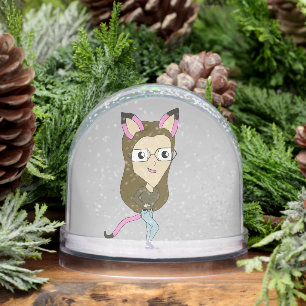 chibi catgirl  snow globe