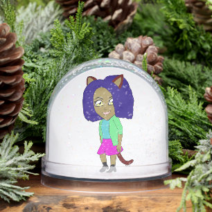 chibi catgirl   snow globe