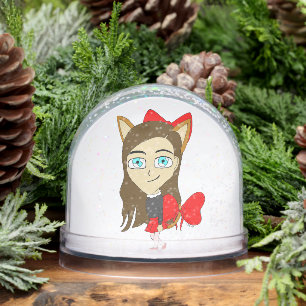 chibi catgirl  snow globe