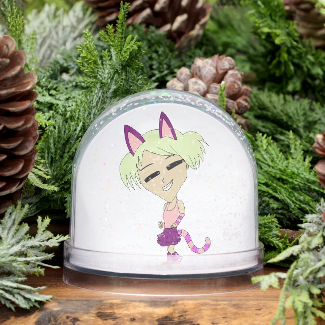 chibi catgirl   snow globe (Winter)