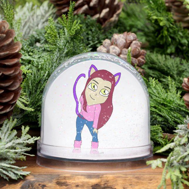 chibi catgirl    snow globe (Winter)