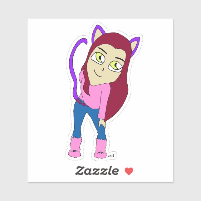 chibi catgirl    sticker (Sheet)