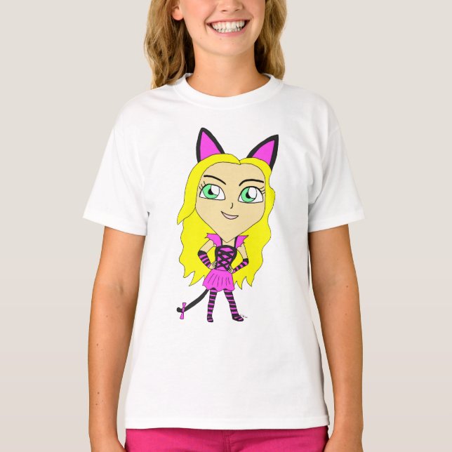 chibi catgirl  T-Shirt (Front)