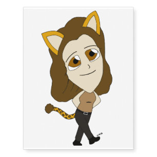 chibi catgirl temporary tattoos
