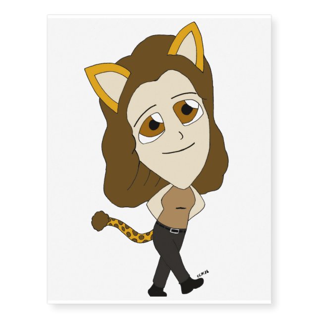 chibi catgirl temporary tattoos (Front)
