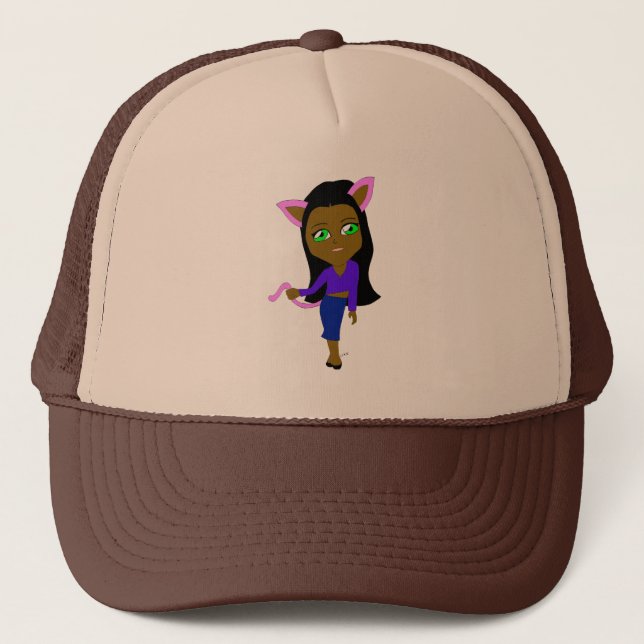 chibi catgirl trucker hat (Front)