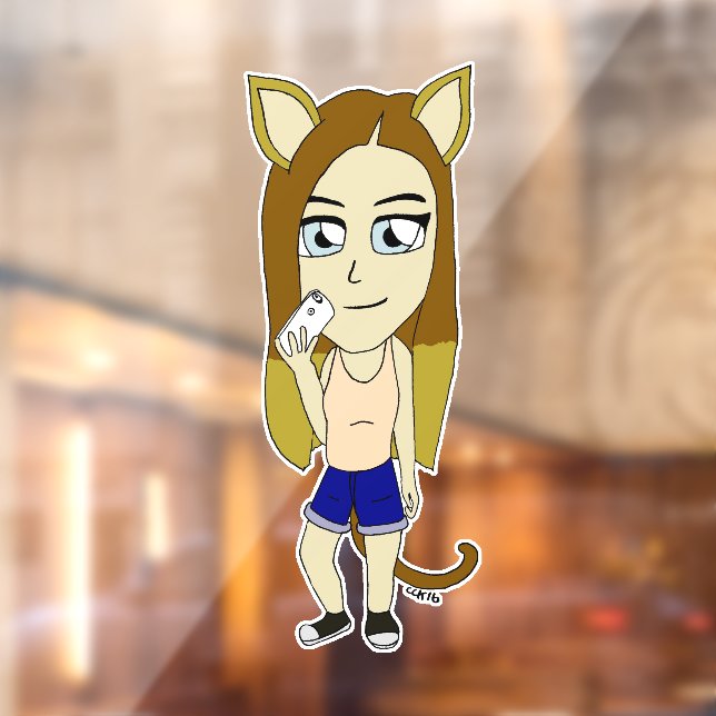 Chibi Catgirl Window Cling (Sheet 2)