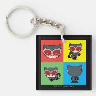 Chibi Catwoman Character Poses Keychain