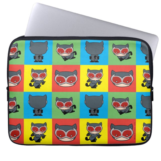 Chibi Catwoman Character Poses Laptop Sleeve (Front)