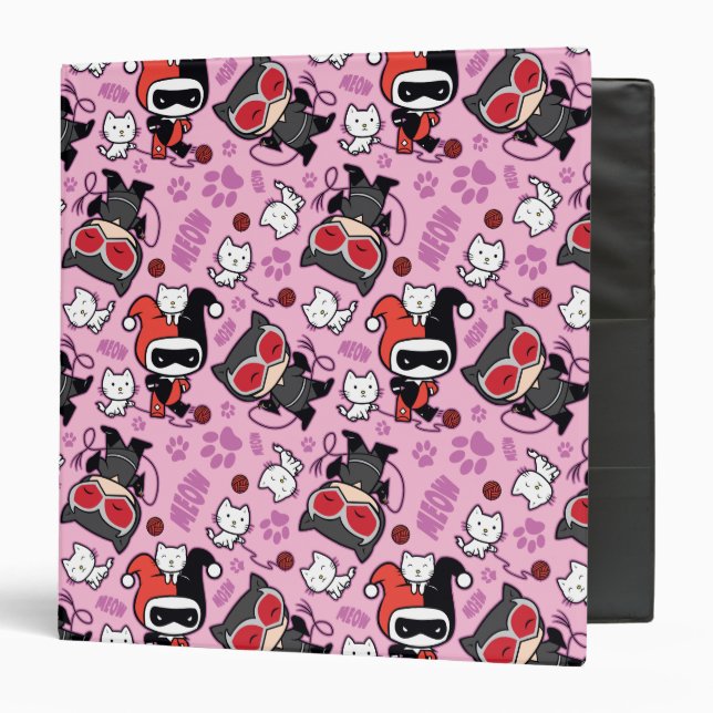 Chibi Catwoman, Harley Quinn, & Kittens Pattern Binder (Front/Inside)