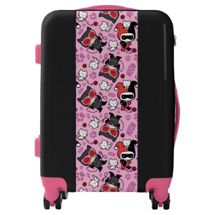Chibi Catwoman, Harley Quinn, &amp; Kittens Pattern Luggage