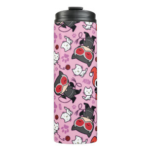 Chibi Catwoman, Harley Quinn, & Kittens Pattern Thermal Tumbler