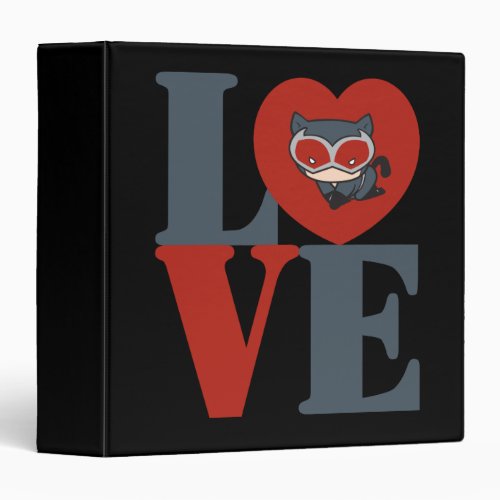 Chibi Catwoman LOVE 3 Ring Binder