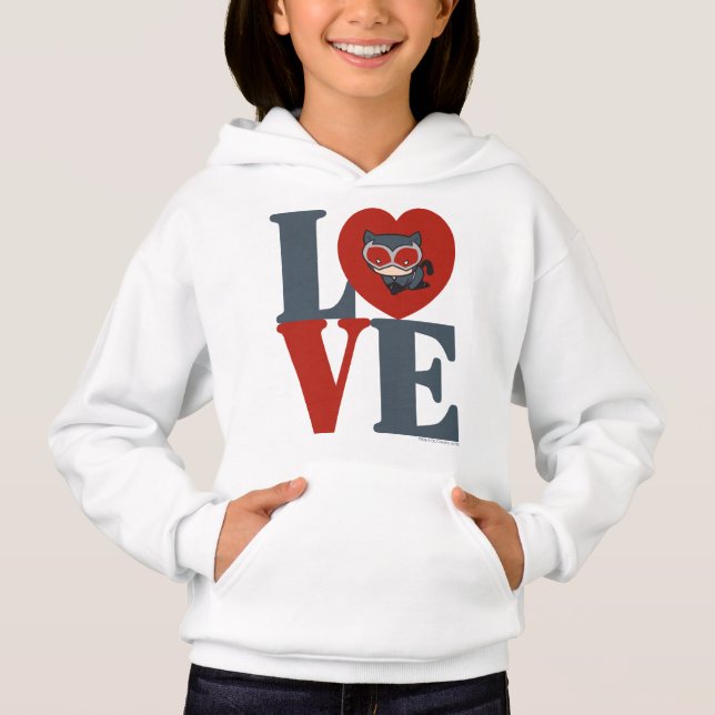 Chibi Catwoman LOVE Hoodie (Front)