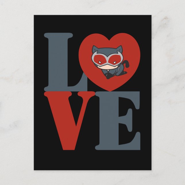 Chibi Catwoman LOVE Postcard (Front)