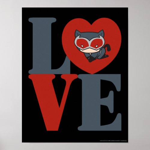 Chibi Catwoman LOVE Poster