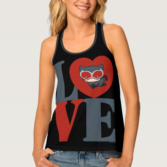 Chibi Catwoman LOVE Tank Top (Front)