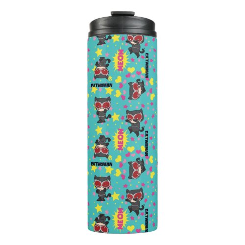 Chibi Catwoman Pattern Thermal Tumbler