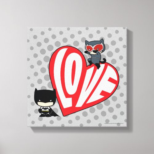 Chibi Catwoman Pounce on Batman 2 Canvas Print