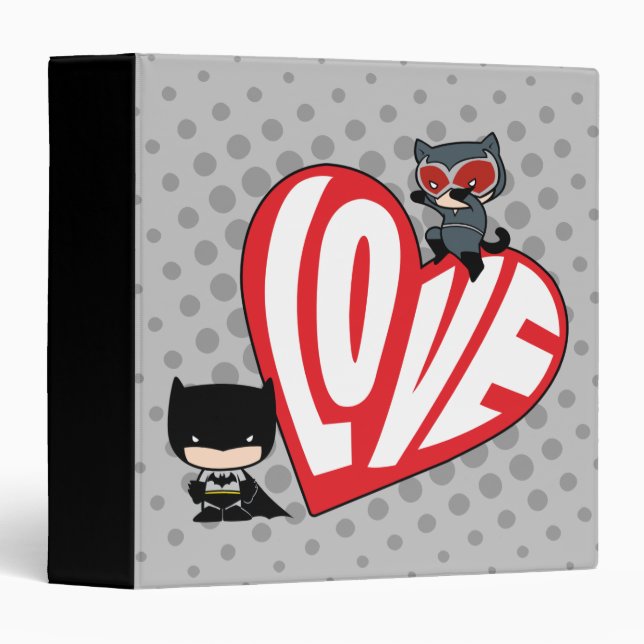 Chibi Catwoman Pounce on Batman Binder (Front/Spine)
