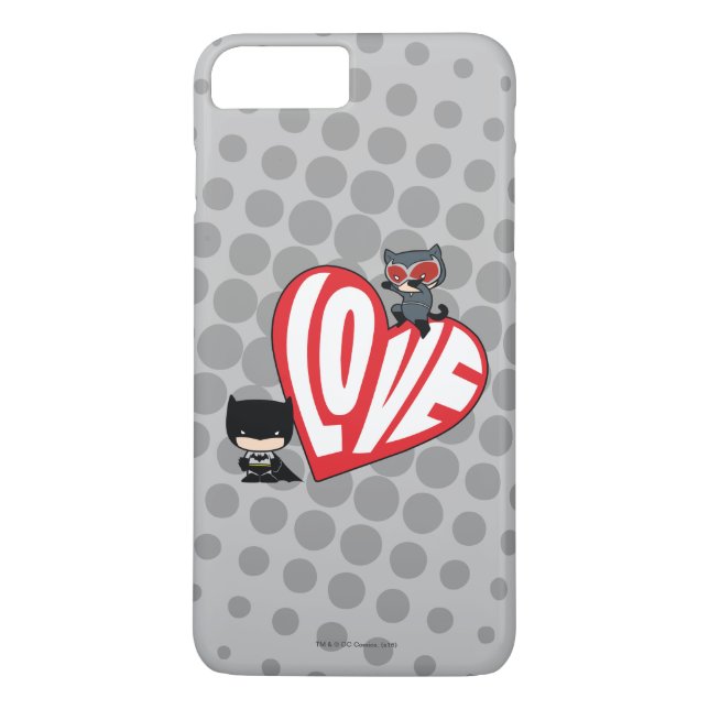 Chibi Catwoman Pounce on Batman Case-Mate iPhone Case (Back)