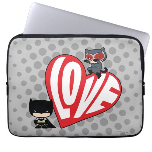 Chibi Catwoman Pounce on Batman Laptop Sleeve