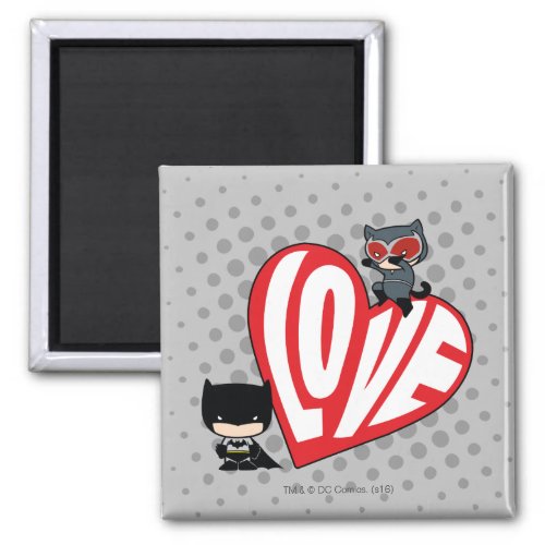 Chibi Catwoman Pounce on Batman Magnet