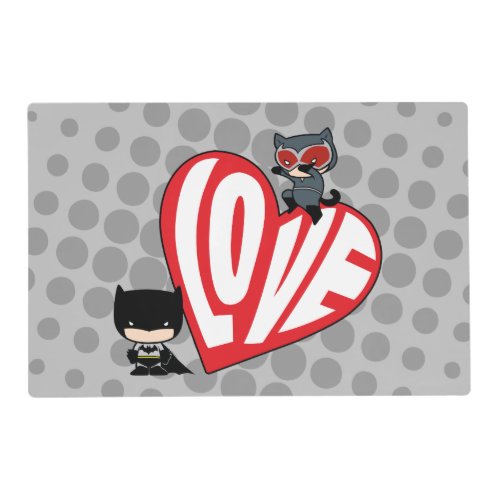 Chibi Catwoman Pounce on Batman Placemat