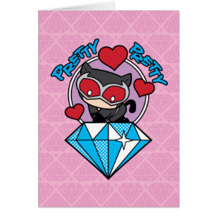 Chibi Catwoman Sitting Atop Large Diamond