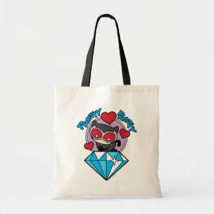 Chibi Catwoman Sitting Atop Large Diamond Tote Bag