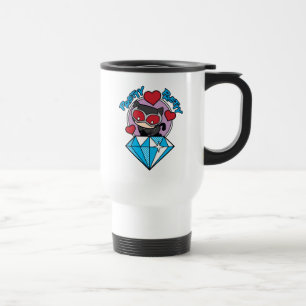 Chibi Catwoman Sitting Atop Large Diamond Travel Mug