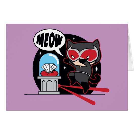 Chibi Catwoman Stealing A Diamond Cards (Front Horizontal)