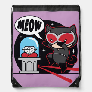 Chibi Catwoman Stealing A Diamond Drawstring Bag