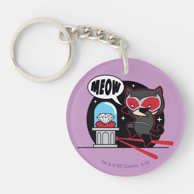 Chibi Catwoman Stealing A Diamond Keychain (Front)