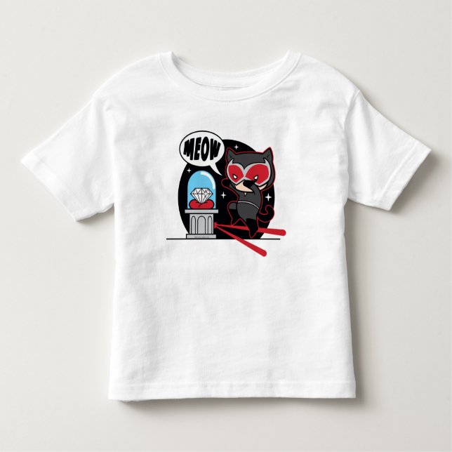 Chibi Catwoman Stealing A Diamond Toddler T-shirt (Front)