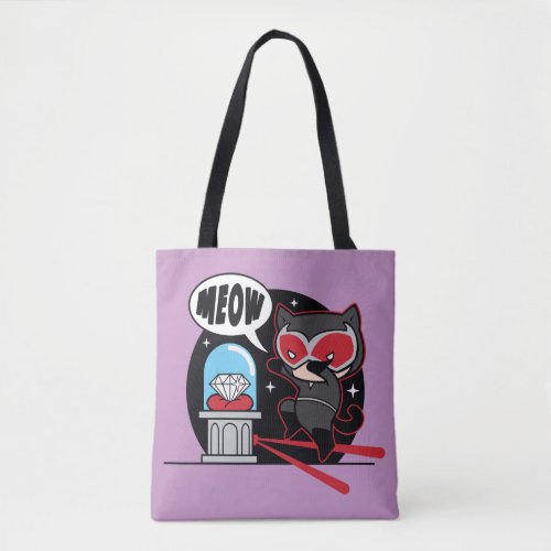 Chibi Catwoman Stealing A Diamond Tote Bag