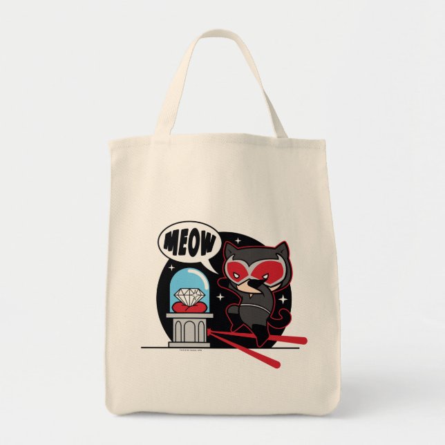 Chibi Catwoman Stealing A Diamond Tote Bag (Front)