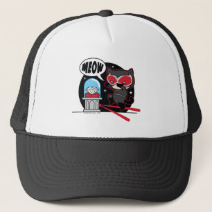 Chibi Catwoman Stealing A Diamond Trucker Hat