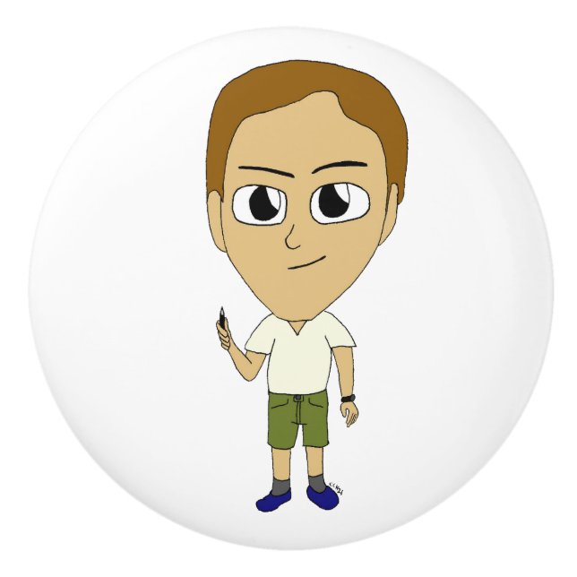 chibi  ceramic knob (Front)
