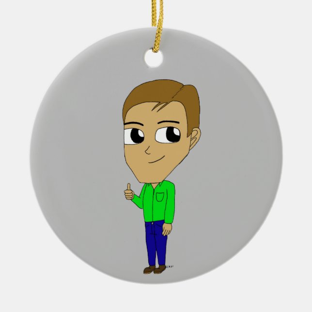 chibi       ceramic ornament (Front)