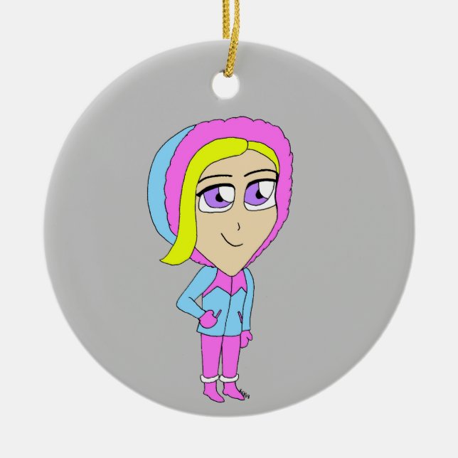 chibi     ceramic ornament (Front)