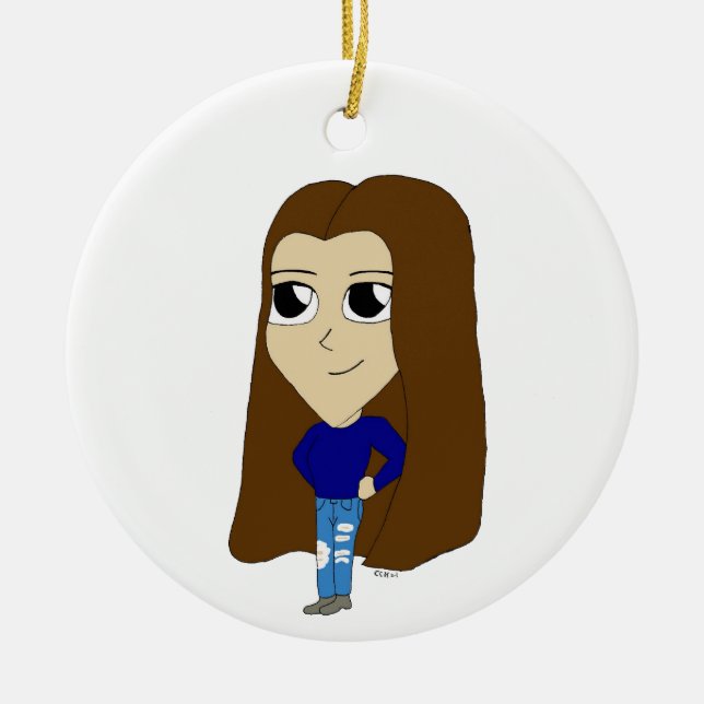 chibi    ceramic ornament (Front)