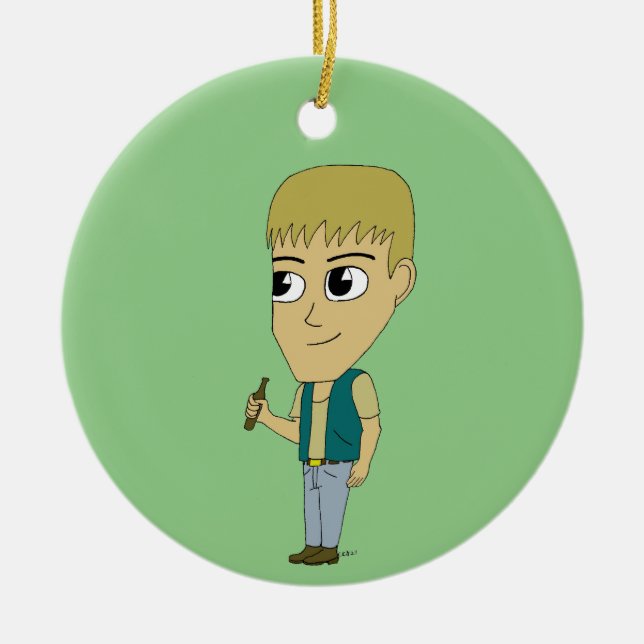 chibi    ceramic ornament (Front)