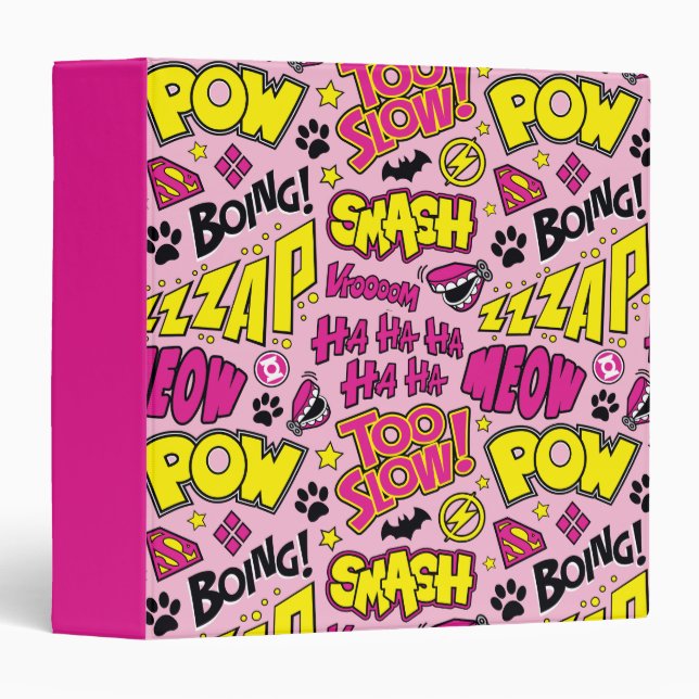 Chibi Comic Phrases and Logos Pattern Binder (Front/Spine)