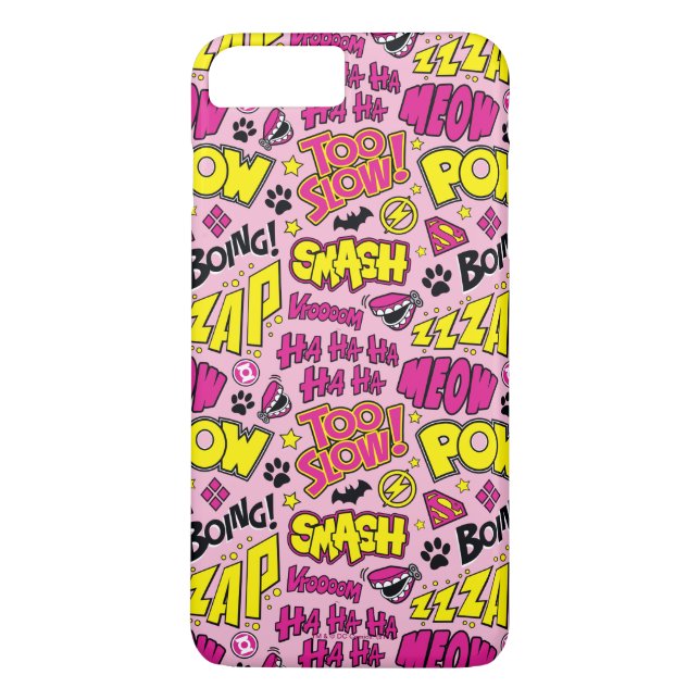 Chibi Comic Phrases and Logos Pattern Case-Mate iPhone Case (Back)