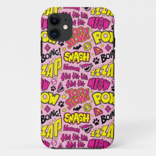 Chibi Comic Phrases and Logos Pattern iPhone 11 Case