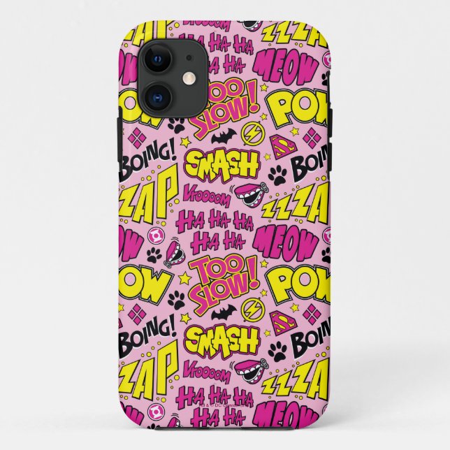 Chibi Comic Phrases and Logos Pattern Case-Mate iPhone Case (Back)
