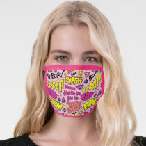 Chibi Comic Phrases and Logos Pattern Face Mask